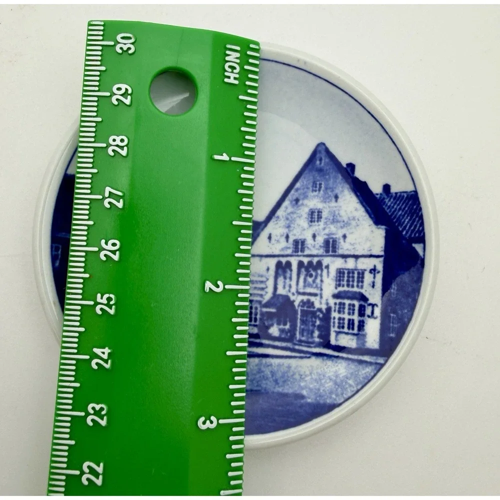 Royal Copenhagen Denmark Mini Plate Plaquette #66 Tonder Kirke Blue White 3